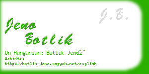 jeno botlik business card